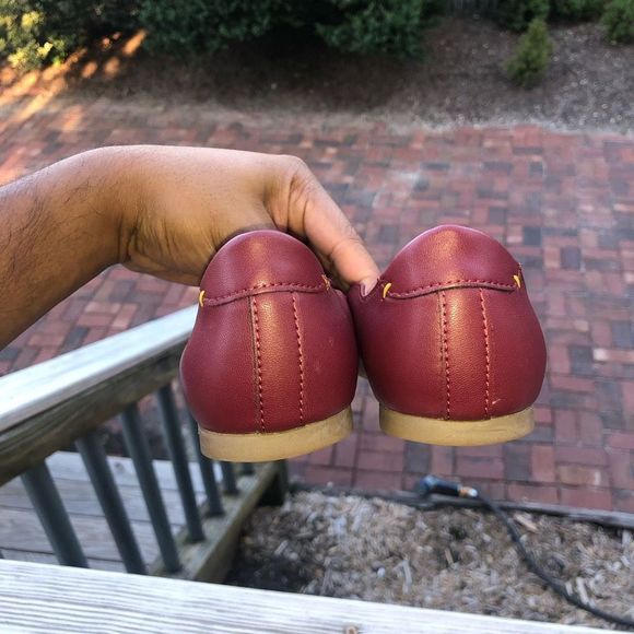 Anthropologie Yebo SOLUDOS EUC Vegan Maroon Red Ballet Flat Size 6, MSRP $78 - Picture 8 of 9